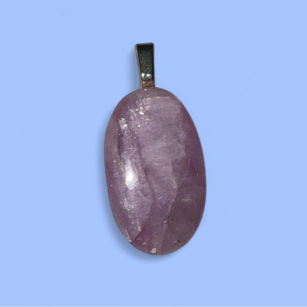 Kunzite Oval Pendant | Natural Gemstone | Jewelry | Crystal | OBO